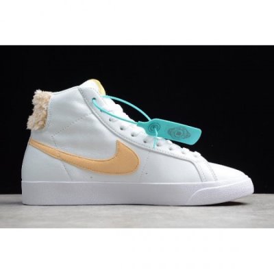 Nike Sb Zoom Blazer Mid Prm Beyaz / Altın Kaykay Ayakkabı Türkiye - D7ZTO2HB